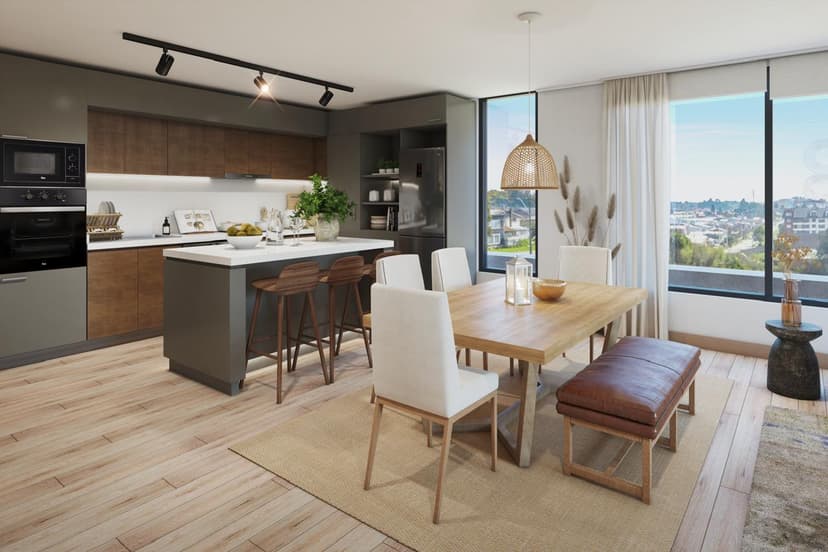 Edificio moderno al atardecer